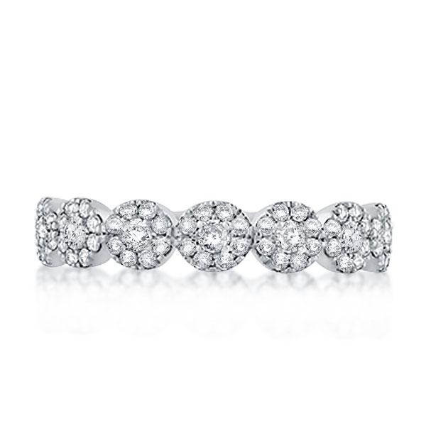 Italo Halo Created White Sapphire Wedding Band