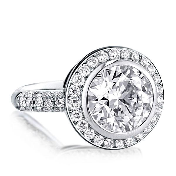 Italo Sparkle Halo Created White Sapphire Engagement Ring