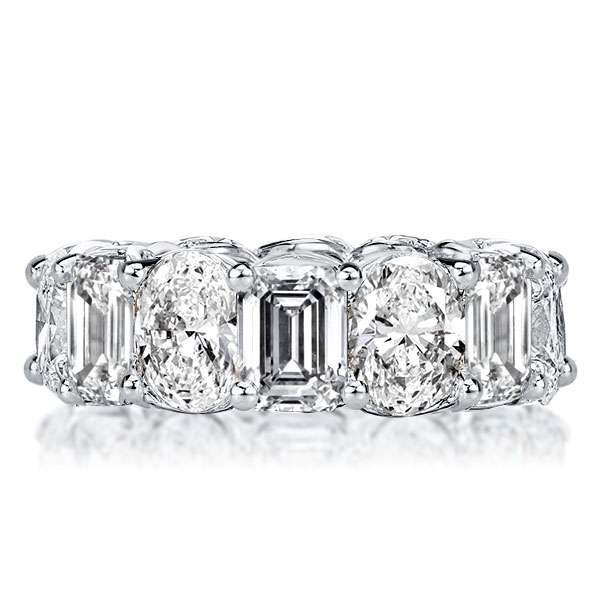 Eternity Oval & Emerald Cut Wedding Band, White