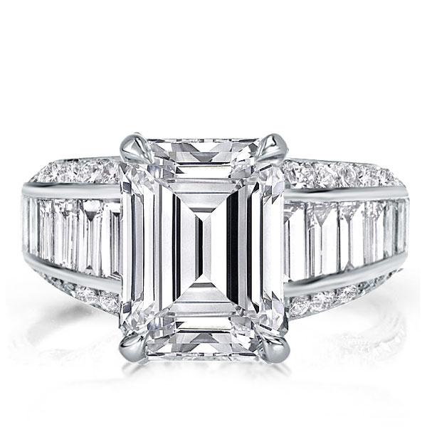 Italo Emerald Created White Sapphire Engagement Ring
