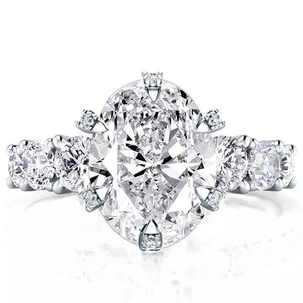 Eternity Oval Engagement Ring (6.08 CT. TW.), White