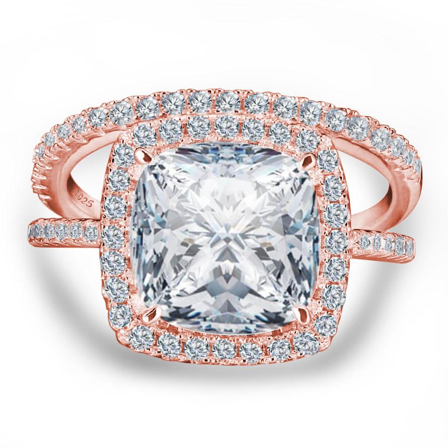 Italo Rose Gold Engagement Ring Affordable Halo Cushion Cut Bridal Set, White
Italo Rose Gold Engagement Ring Affordable Halo Cushion Cut Bridal Set, White