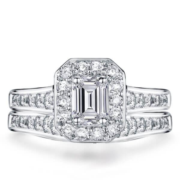 Italo Vintage Halo Created White Sapphire Bridal Set 
Italo Vintage Halo Created White Sapphire Bridal Set