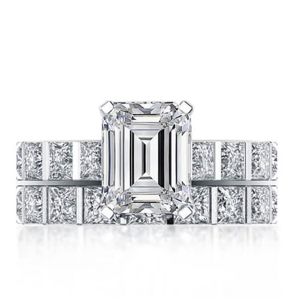 Italo Half Enternity Created White Sapphire Bridal Set