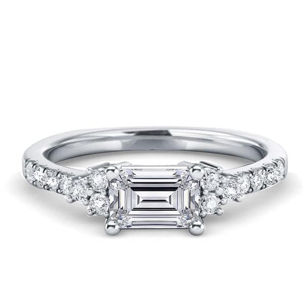 Italo Emerald Created White Sapphire Wedding Band