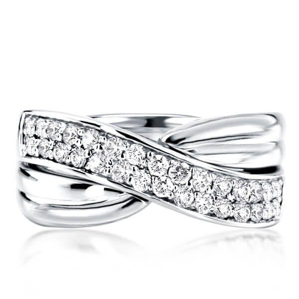 Two Row Criss Cross Created Sapphire Wedding Band (1.80 CT. TW), White