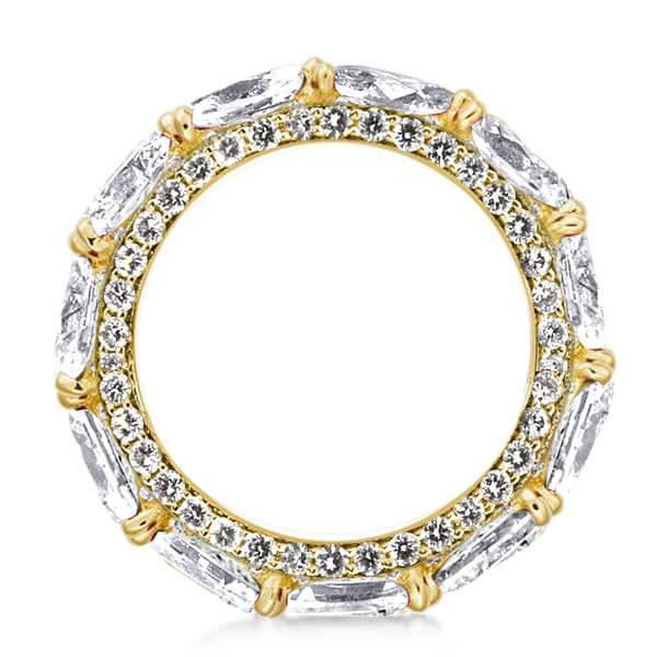 Pear Golden Eternity Wedding Band, White