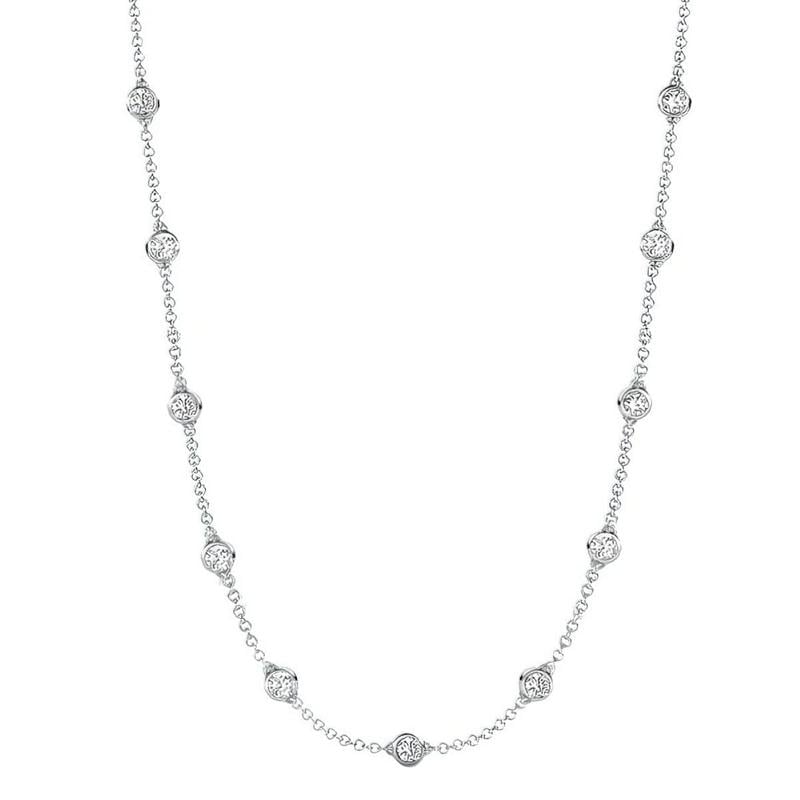 Italo White Sapphire Necklace Bezel Set Tennis Necklace
Italo White Sapphire Necklace Bezel Set Tennis Necklace