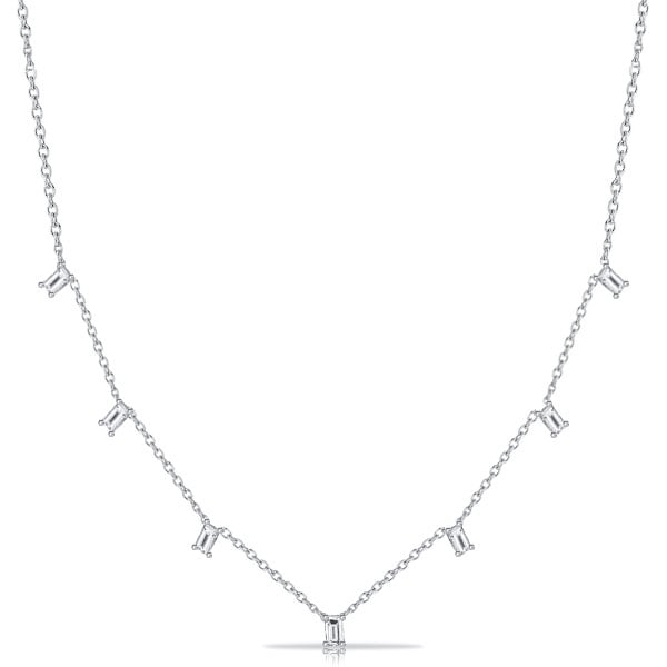 Italo Baguette Cut White Sapphire Dangle Necklace For Women
Italo Baguette Cut White Sapphire Dangle Necklace For Women