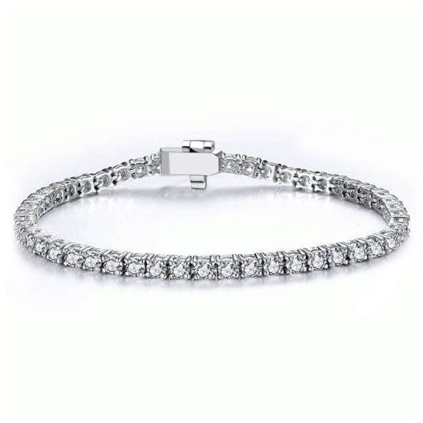 Italo Round Cut Tennis Bracelet For Women Silver Bracelet, White
Italo Round Cut Tennis Bracelet For Women Silver Bracelet, White