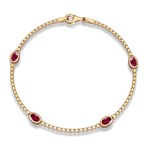 Italo 1.5 MM Chain Bezel Set Oval Cut Ruby Chain Bracelet For Women, White
Italo 1.5 MM Chain Bezel Set Oval Cut Ruby Chain Bracelet For Women, White
