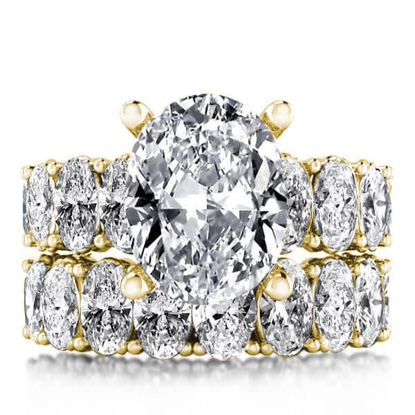 Italo Golden Oval Cut Engagement Rings Sets In 925 Sterling Silver, White
Italo Golden Oval Cut Engagement Rings Sets In 925 Sterling Silver, White