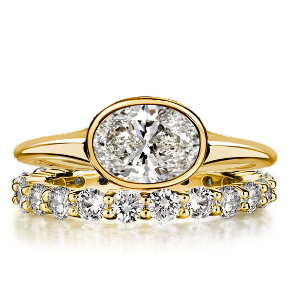 Italo Bezel Setting Solitaire Oval Cut Engagement Ring Sets For Women, White
Italo Bezel Setting Solitaire Oval Cut Engagement Ring Sets For Women, White