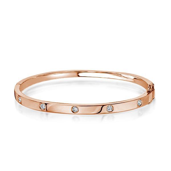 Italo Rose Gold Bangle Sterling SIlver Bracelet For Women, White
Italo Rose Gold Bangle Sterling SIlver Bracelet For Women, White