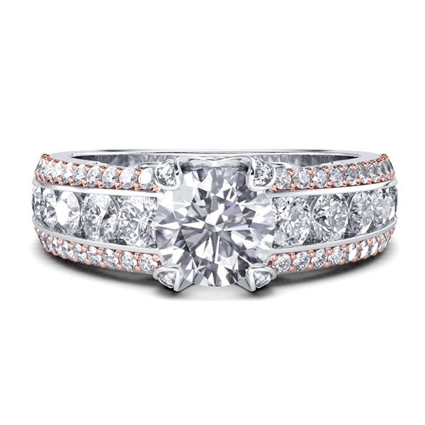 

Italo V Design Two Tone Created White Sapphire Engagement Ring