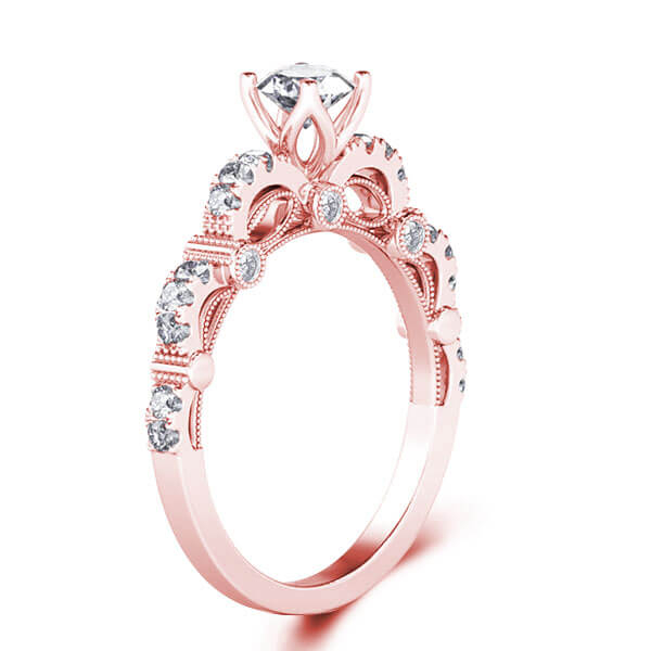 

Cathedral Milgrain Rose Gold Engagement Ring (0.97 CT. TW.), White