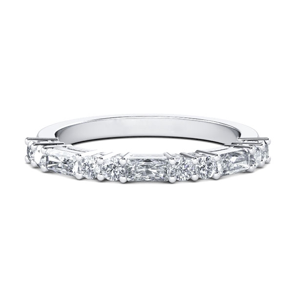 

Classic Thin Round & Radiant Cut Wedding Band (0.72 CT. TW.), White