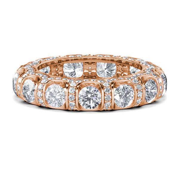 

Rose Gold Eternity Round Cut Wedding Band (4.10 CT. TW.), White