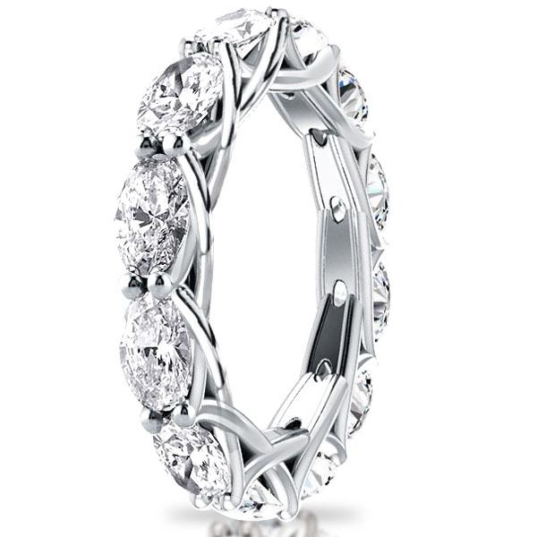 

Classic Eternity Cross Prong Marquise Wedding Band, White