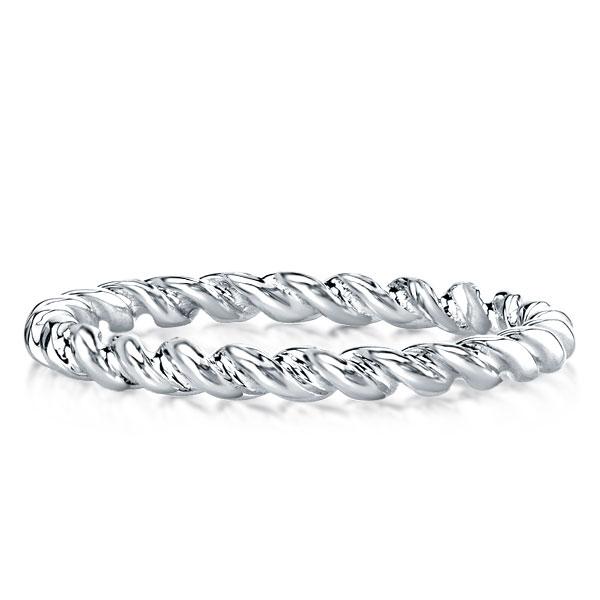 

Classic Twist Design Fashion Wedding Band, White