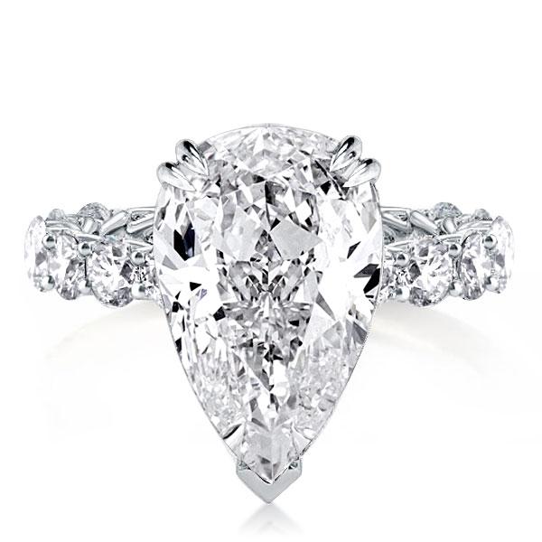 

Italo Created White Sapphire Unique Pear Shaped Engagement Ring
