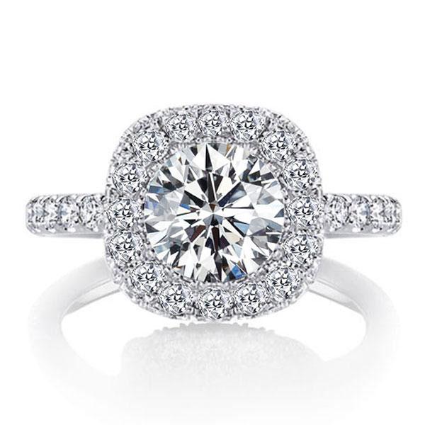 

Italo Halo Engagement Ring Affordable Classic Engagement Ring, White
