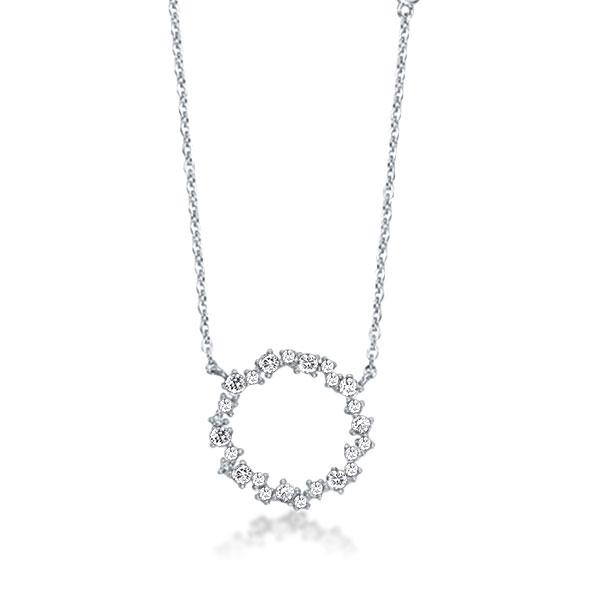 

Simple Loop Design Round Cut Pendant Necklace For Women, White