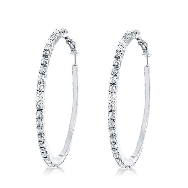

Simple Round Cut Hoop Earrings, White