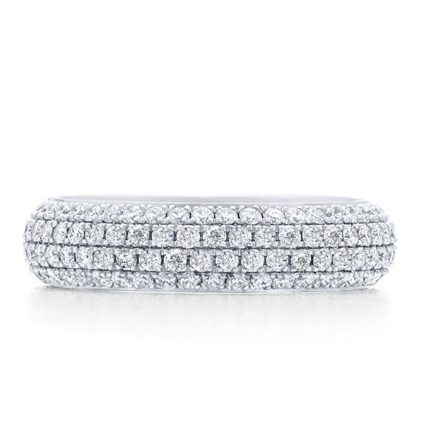 

Italo Four Row Half Eternity Micro Pave Created White Sapphire Wedding Band