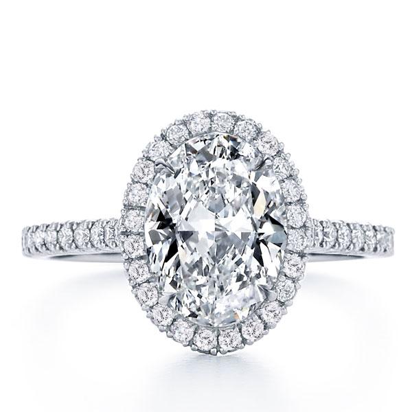 

Italo Classic Halo Oval Created White Sapphire Engagement Ring