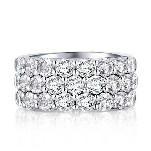 

Italo Triple Row Created White Sapphire Wedding Band