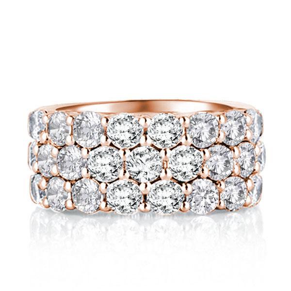 

Italo Rose Gold Triple Row Created White Sapphire Wedding Band
