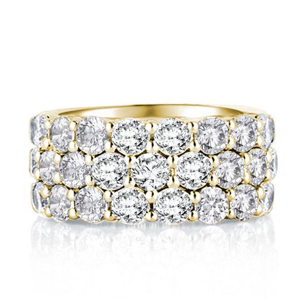 

Italo Golden Triple Row Created White Sapphire Wedding Band