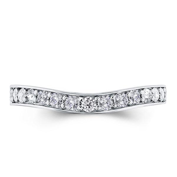 

Italo Chevron Wedding Band Classic Ring Stacking Ring Affordable, White