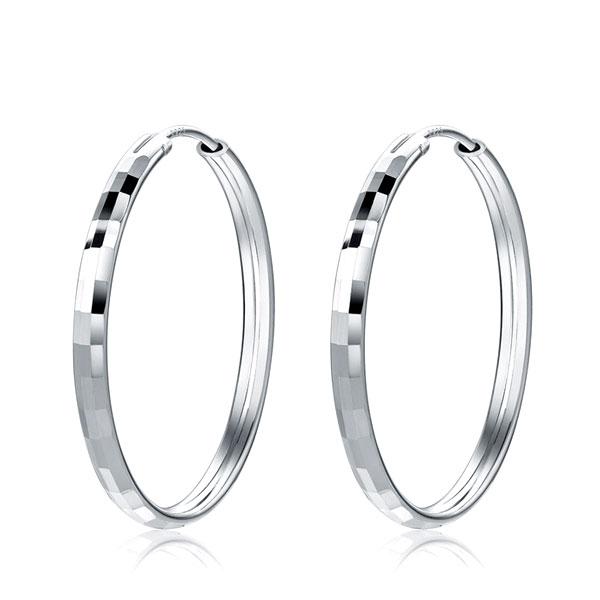 

Fashion Sterling Silver Hoop Earrings For Women, White