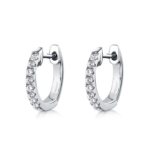 

Half Stone Round Cut Hoop Earrings For Women, White