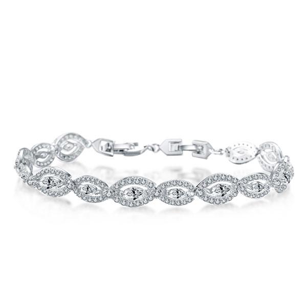 

Halo East West Round & Marquise Bracelet, White