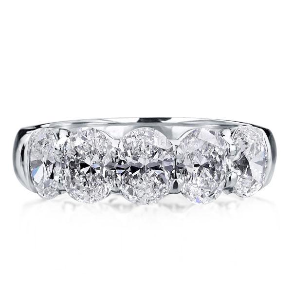 

Italo Oval Half Eternity Created White Sapphire Wedding Band
