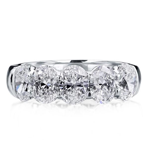 

Italo Oval Half Eternity Created White Sapphire Wedding Band