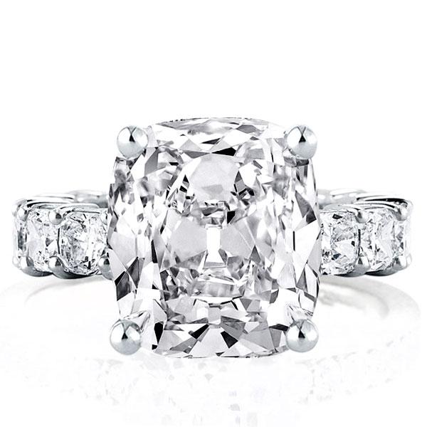 

Italo Created White Sapphire Engagement Ring Cushion Cut Cocktail Ring
