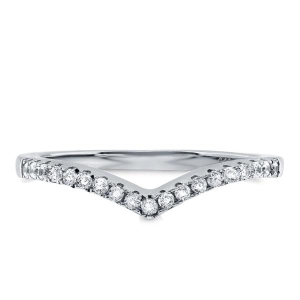 

Italo Curved Created White Sapphire Wedding Band