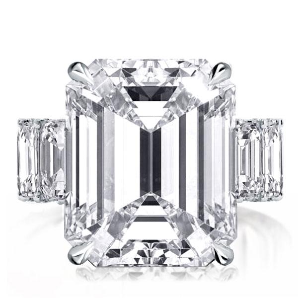 

Italo Emerald Cut Engagement Ring Affordable Unique Promise Ring, White