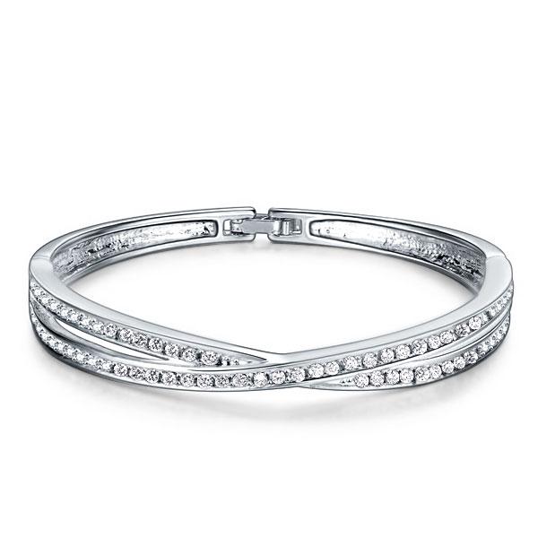 

Fashion Twist Design Round Cut Bracelet For Women, White
