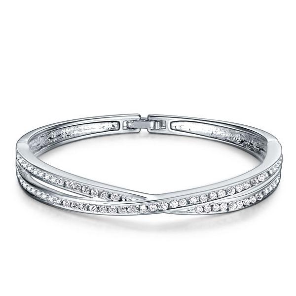 

Fashion Twist Design Round Cut Bracelet For Women, White