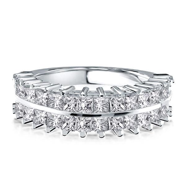 

Italo Pricess Cut Half Eternity Wedding Band For Women, White