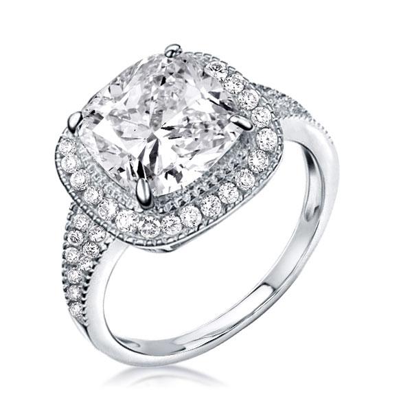 

Italo Halo Created White Sapphire Engagement Ring