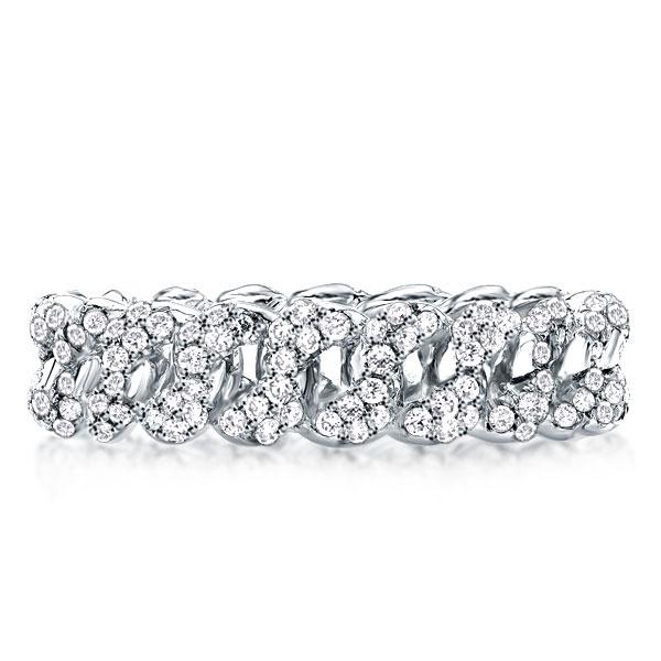

Twist Design Round Cut Wedding Band, White