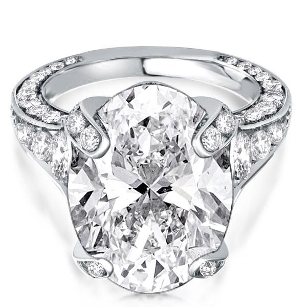 

Cathedral Oval Cut Engagement Ring, White