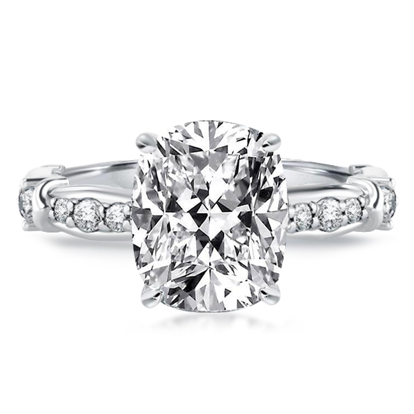 

Classic Cushion Cut Engagement Ring, White