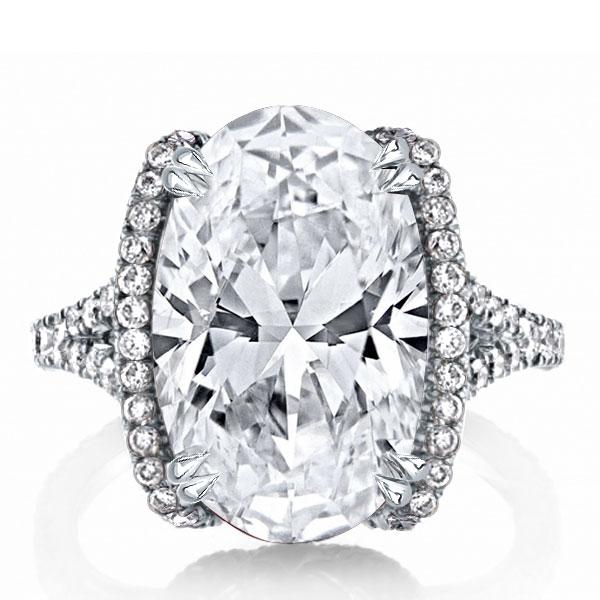 

Split Shank Double Prong Oval Engagement Ring, White